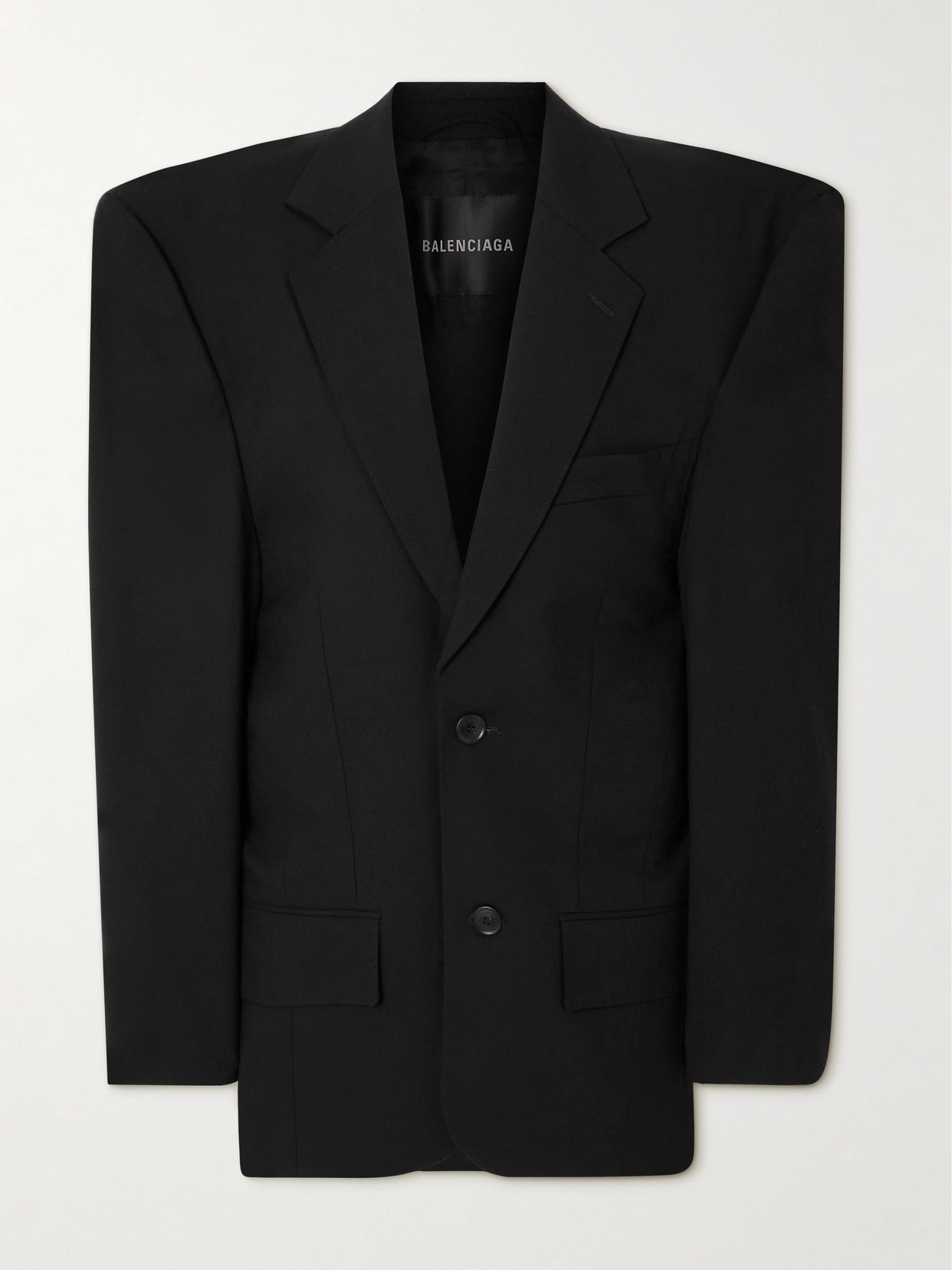 Balenciaga Oversized Wool Blazer In Black