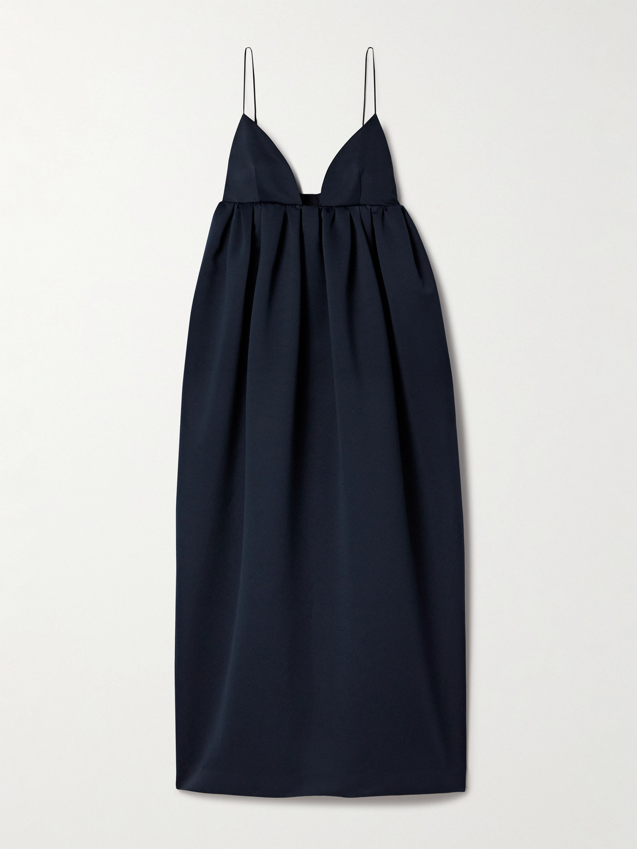 Adam Lippes - Esme Pleated Duchesse-satin Maxi Dress - Blue