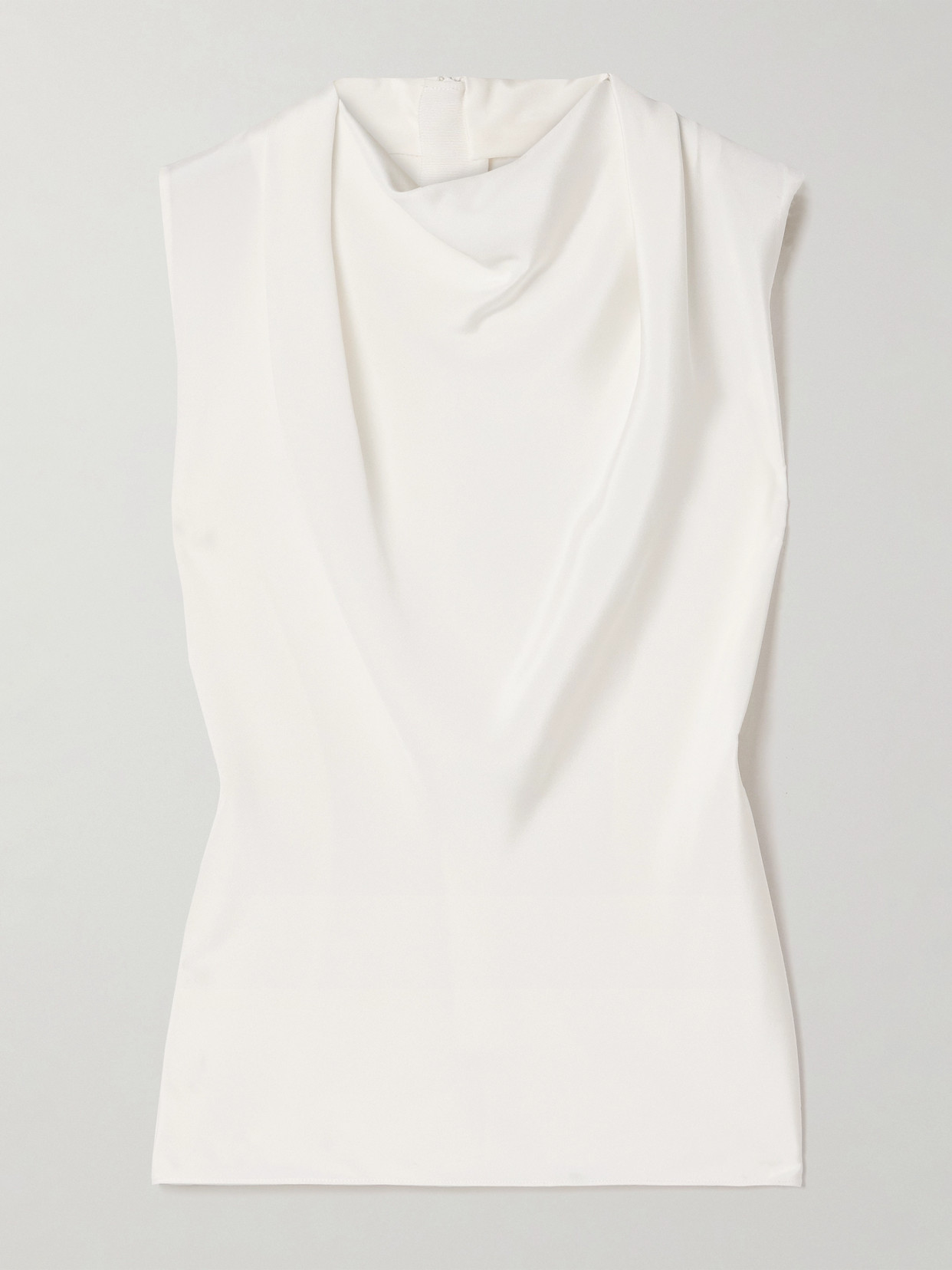 Adam Lippes - Blythe Draped Silk-crepe Blouse - Ivory