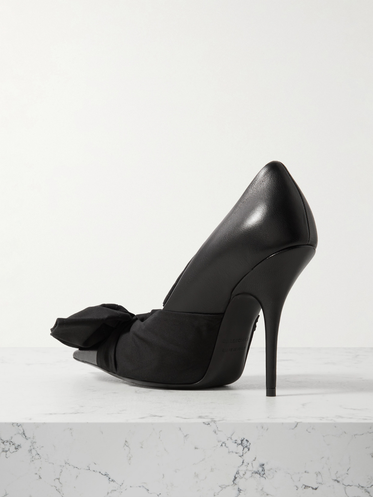 Balenciaga Poplin-trimmed Leather Pumps In Black