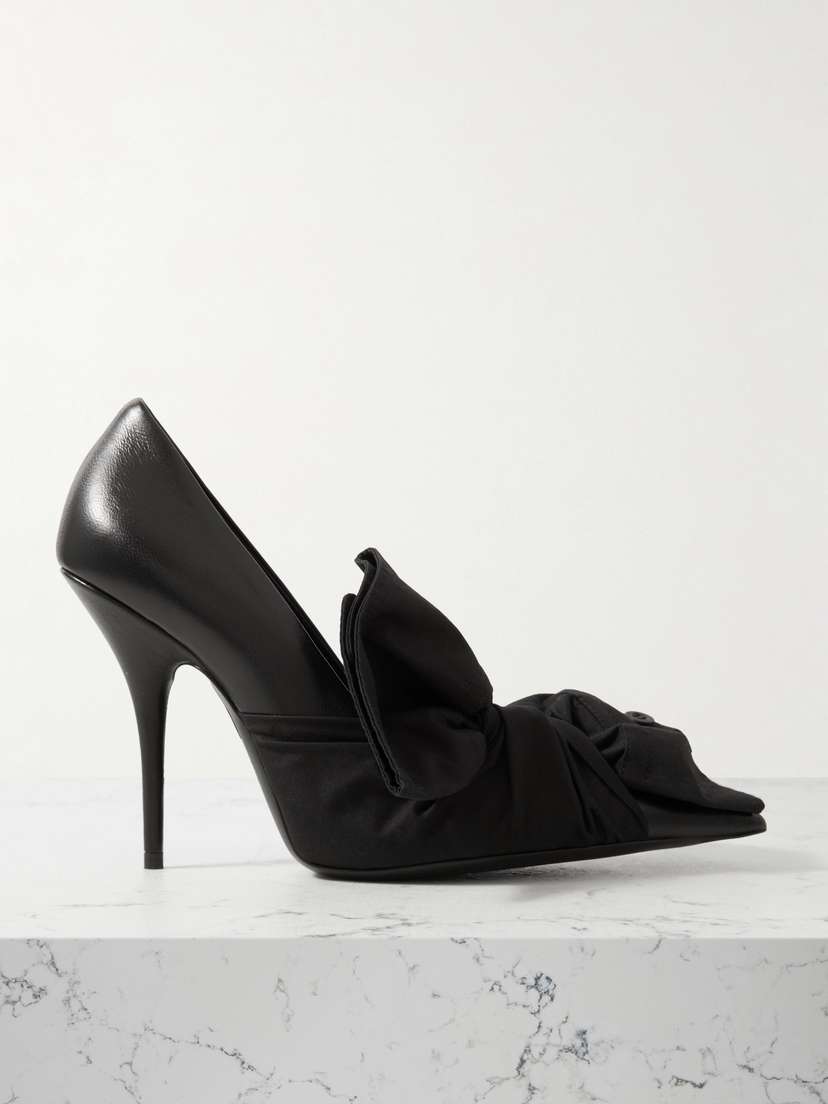 Balenciaga Poplin-trimmed Leather Pumps