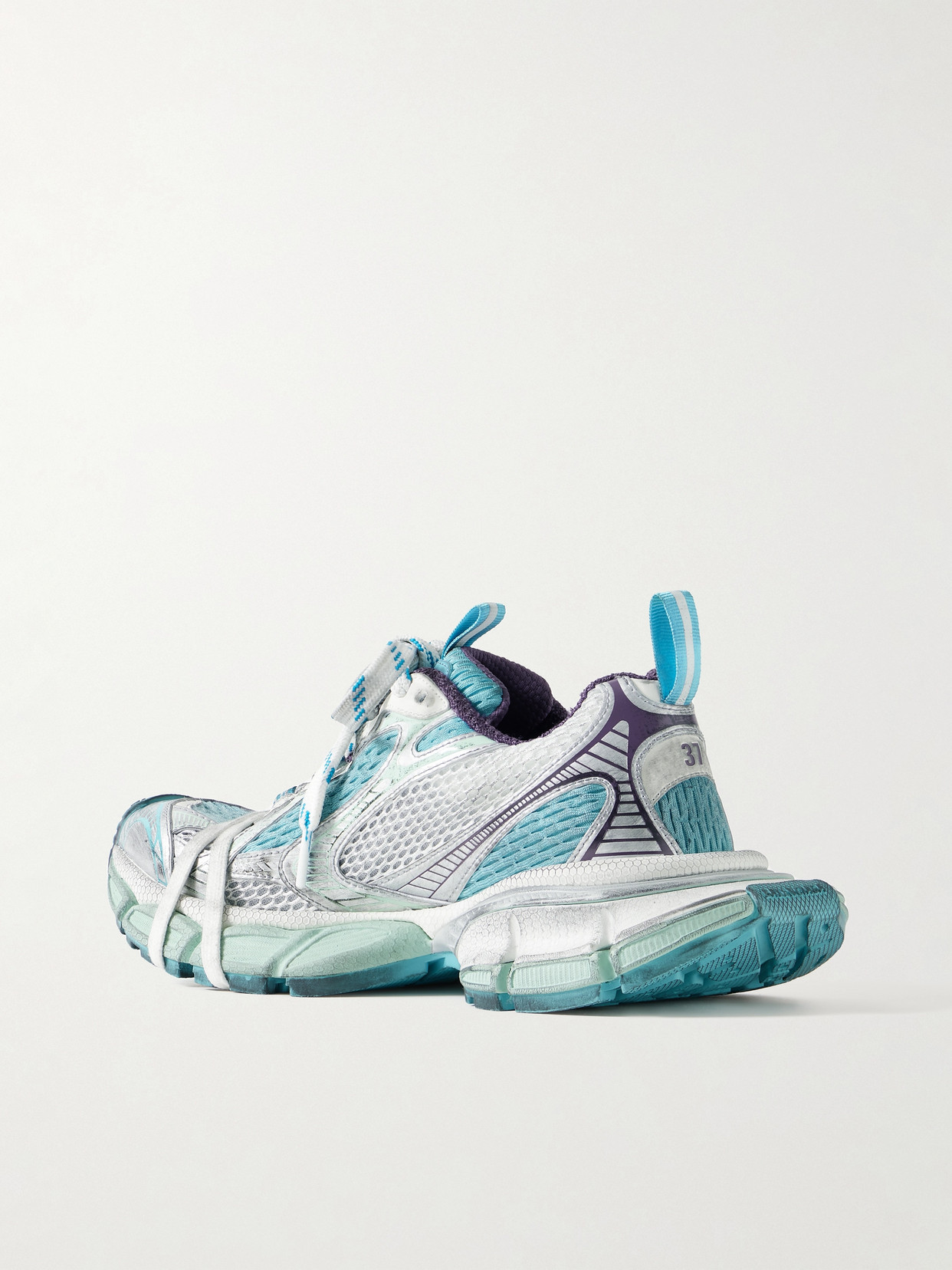 3Xl Leather-Trimmed Mesh And Rubber Sneakers
