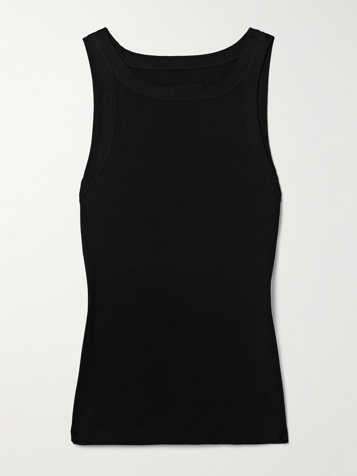Nili Lotan Jennifer Ribbed Cotton-jersey Tank In Black