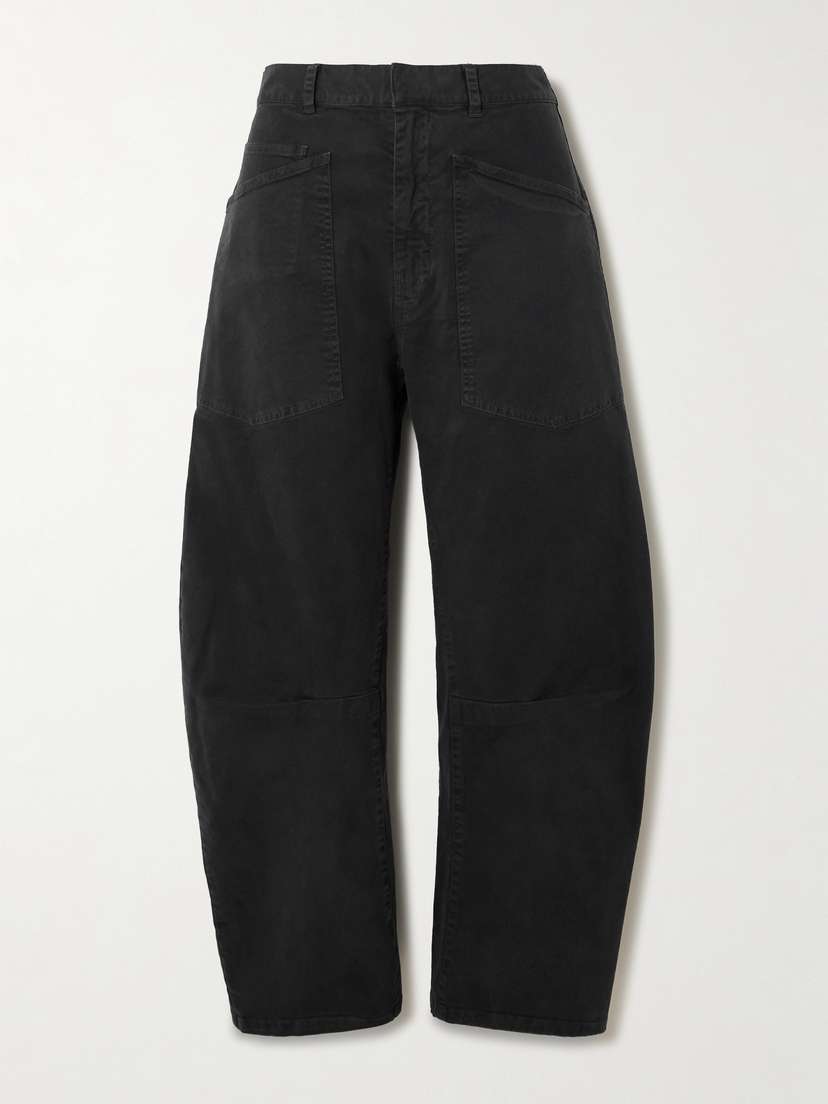 Nili Lotan Shon Cotton-blend Twill Barrel-leg Pants