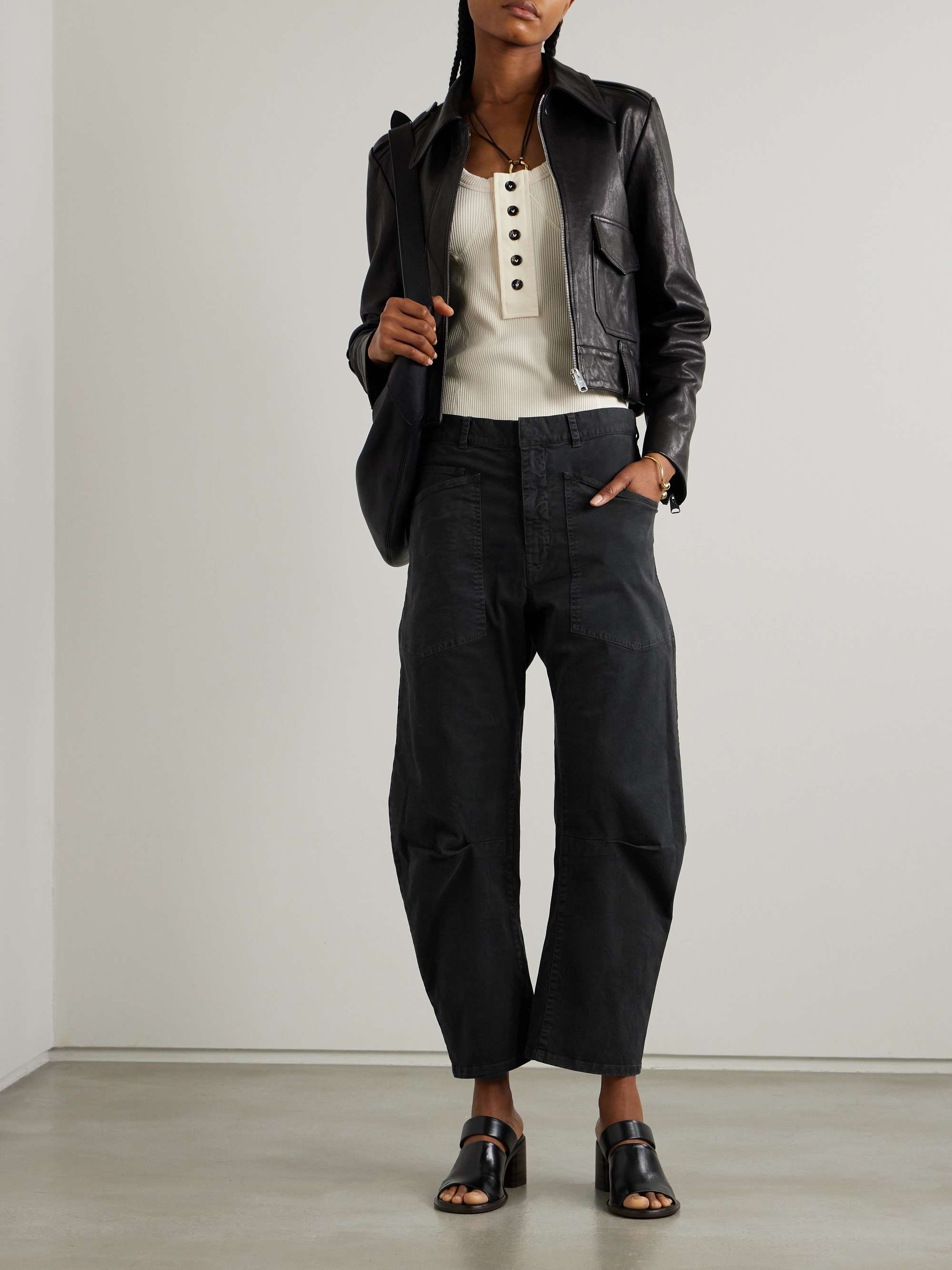 NILI LOTAN Shon cotton-blend twill tapered pants