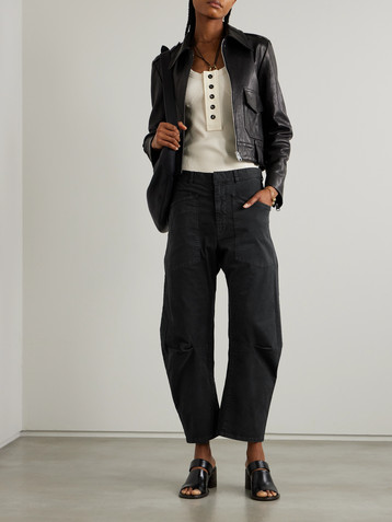 Nili Lotan Shon cotton-blend twill barrel-leg pants