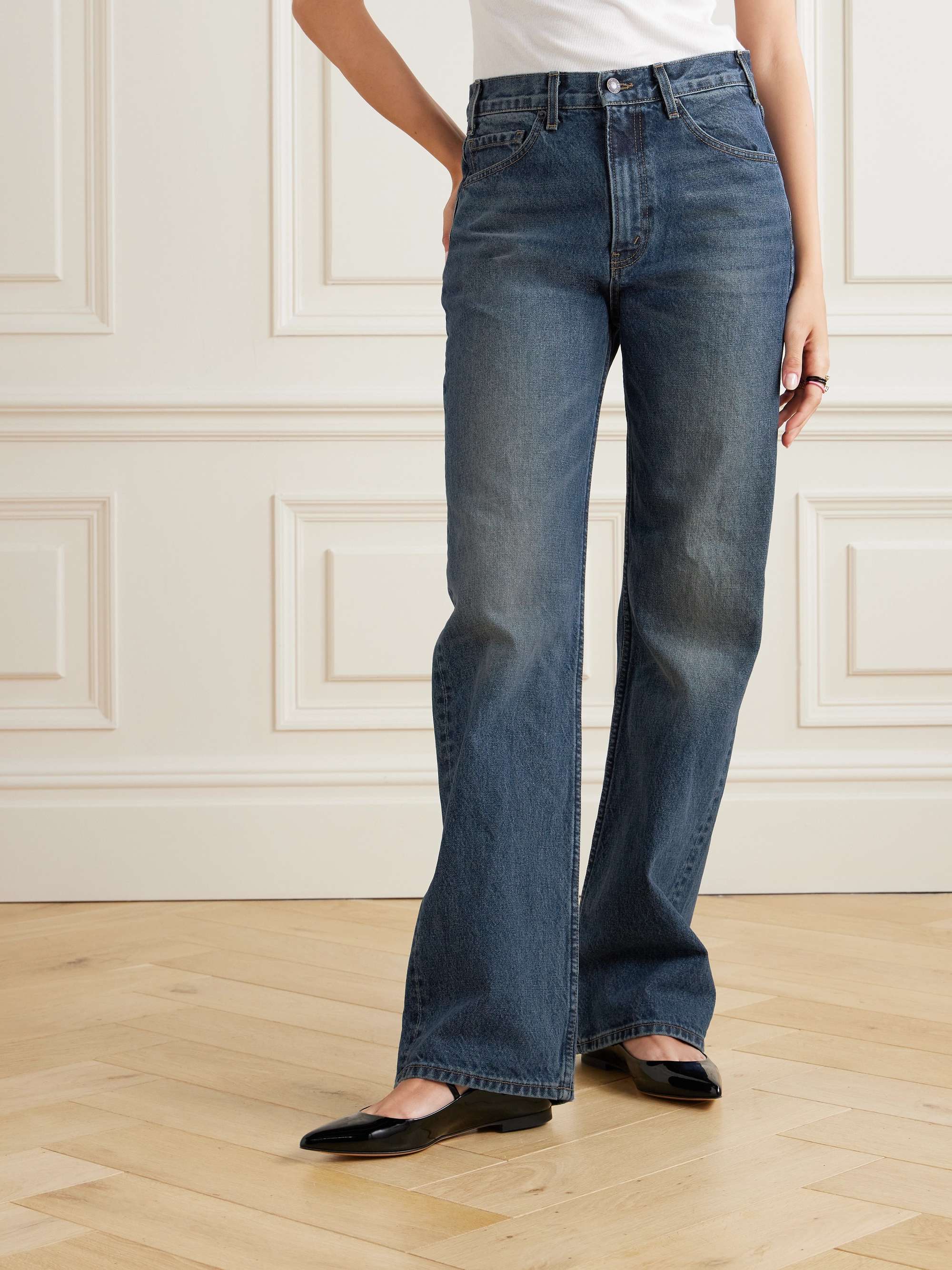 NILI LOTAN Mitchell low-rise wide-leg jeans