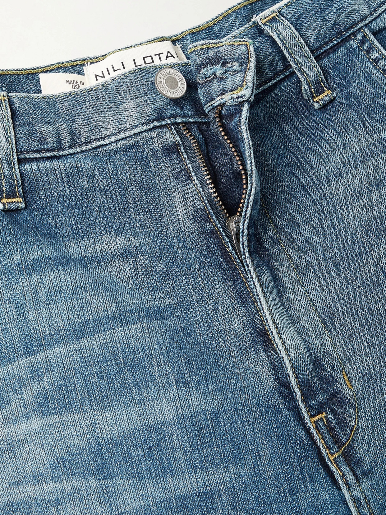 Shop Nili Lotan Emerson Mid-rise Barrel-leg Jeans In Blue