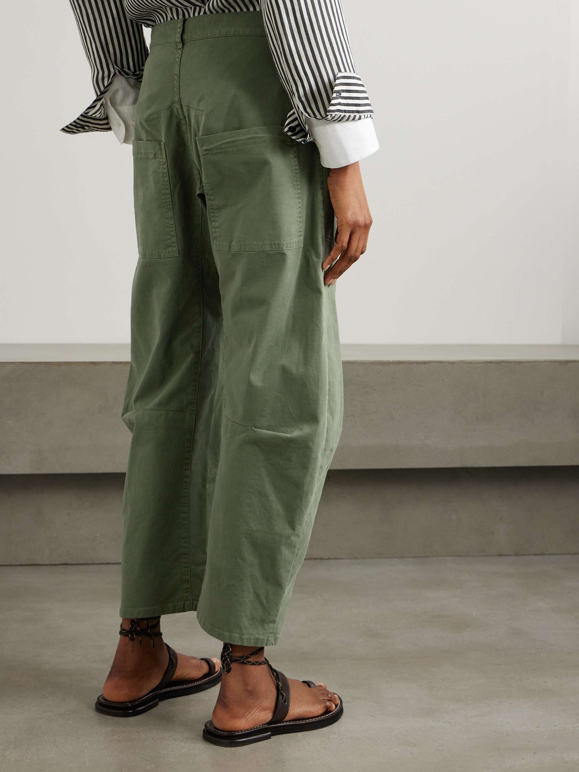 NILI LOTAN Shon cotton-blend twill barrel-leg pants | NET-A