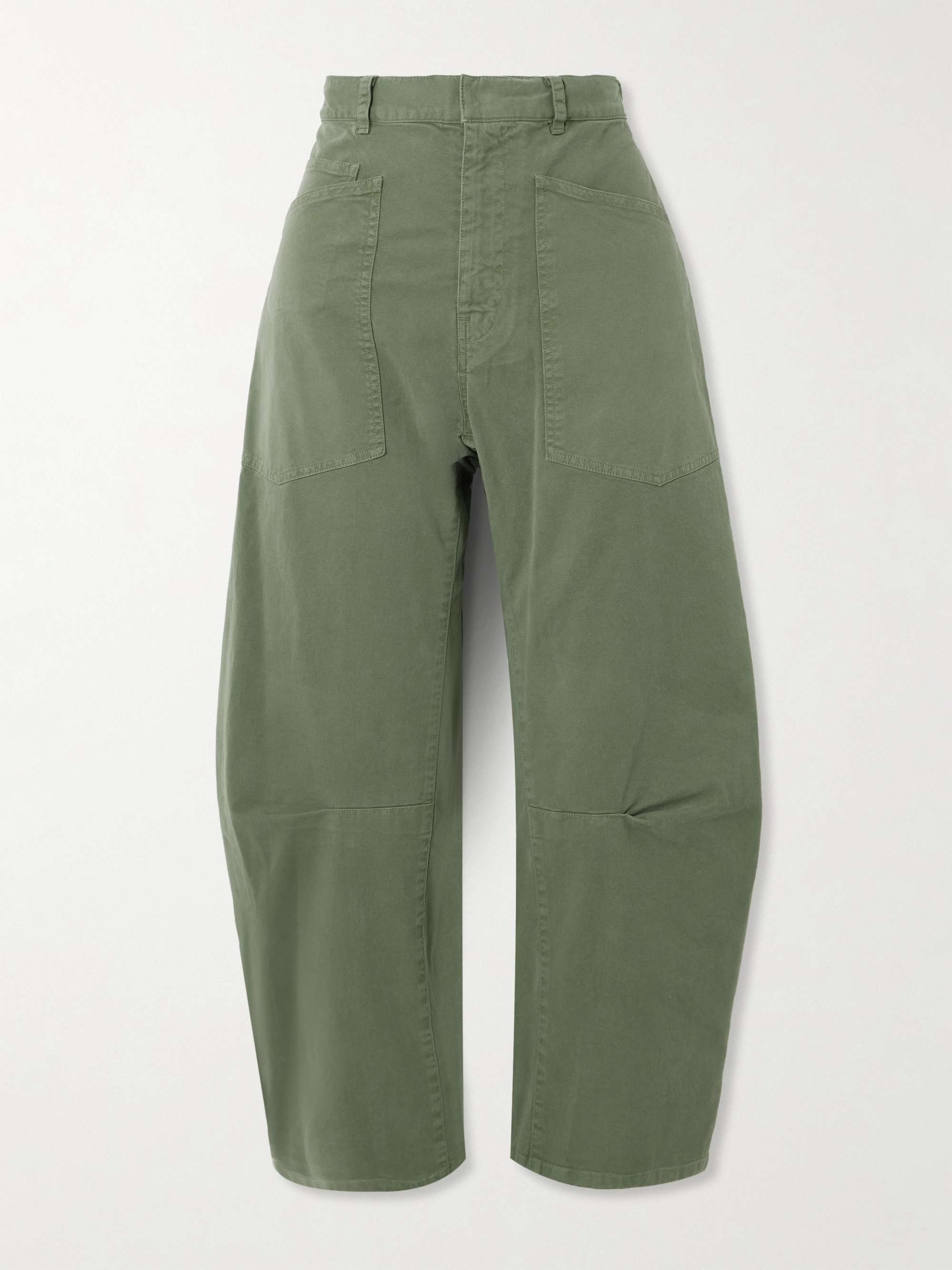 NILI LOTAN Shon cotton-blend twill barrel-leg pants | NET-A