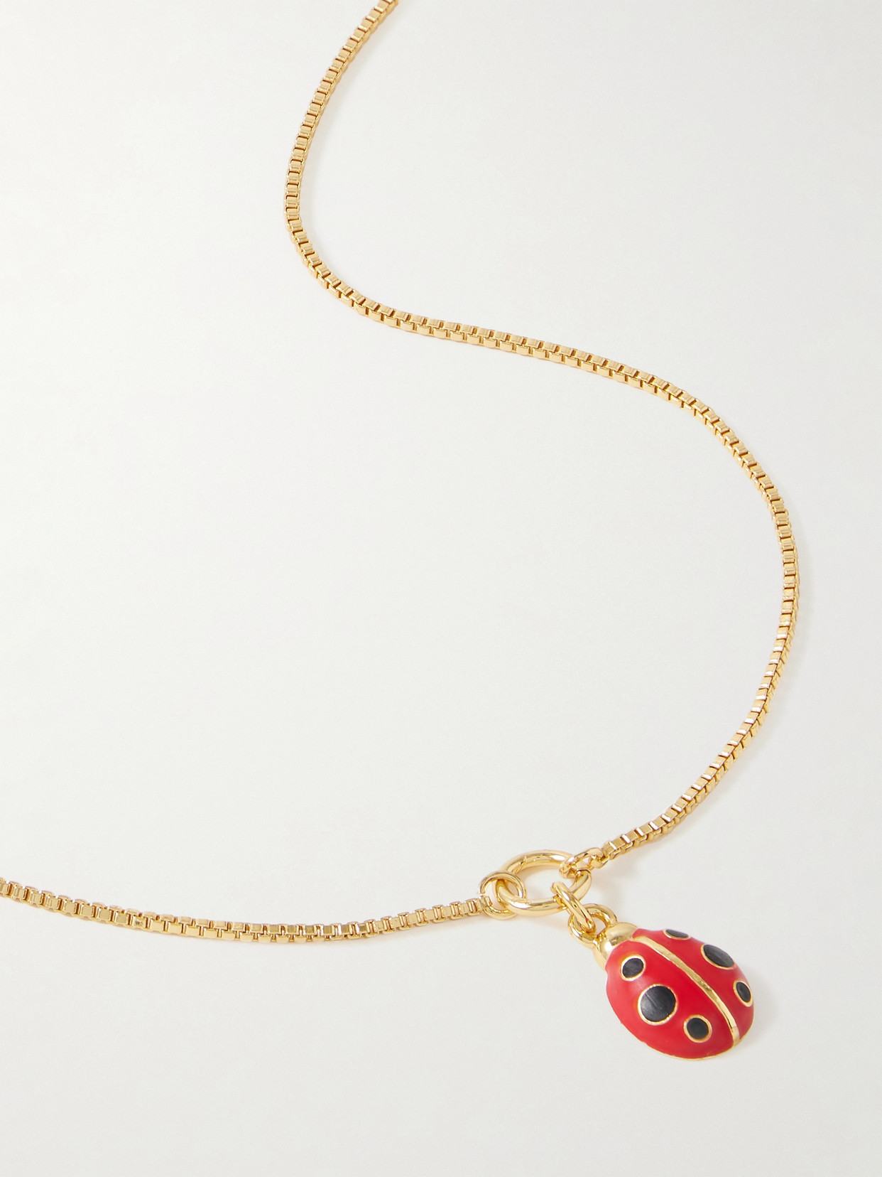 Roxanne Assoulin Luck Be A Ladybug Gold-plated And Enamel Necklace