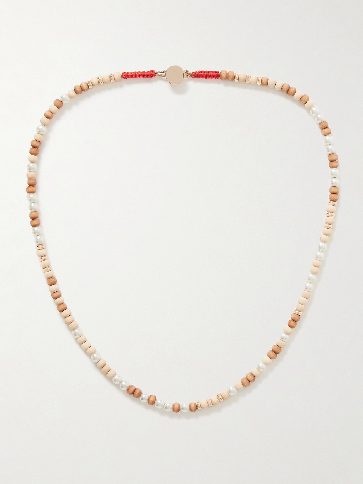 Roxanne Assoulin Affogato Gold-tone, Wood And Faux Pearl Necklace
