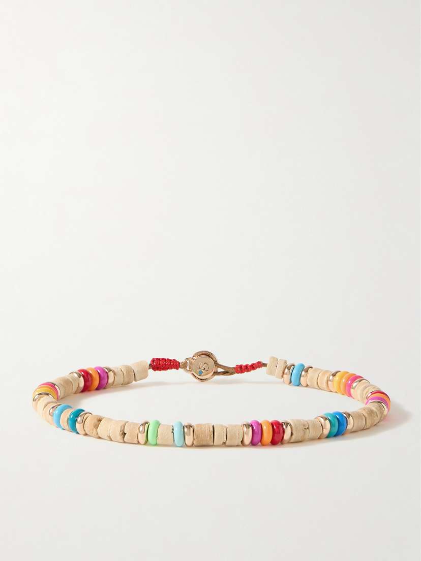 Roxanne Assoulin Island Time Gold-tone, Wood And Enamel Anklet -  - One size