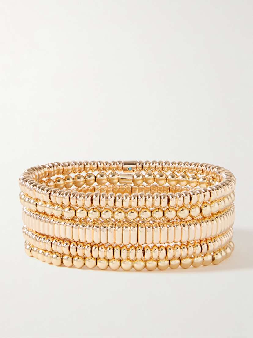 Roxanne Assoulin The Luxe Bunch Set Of Five Gold-tone Bracelets