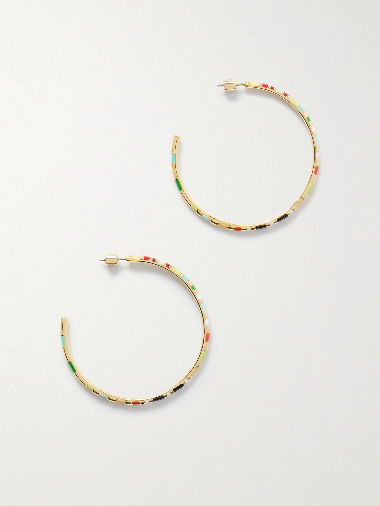 Roxanne Assoulin Gold-tone And Enamel Hoop Earrings