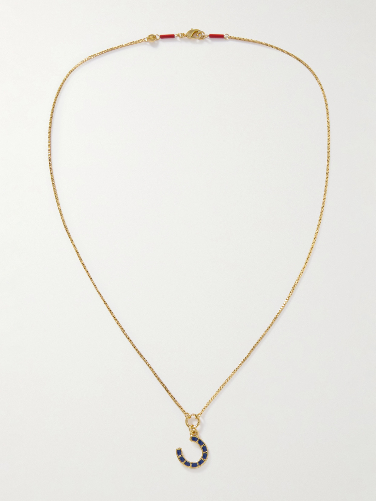 Roxanne Assoulin - The Charmed Horseshoe Gold-plated Enamel Necklace - One size