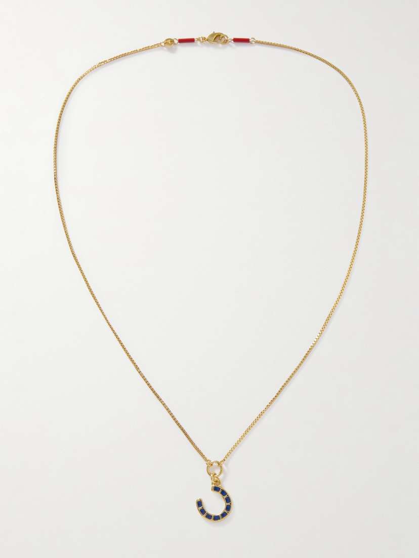Roxanne Assoulin The Charmed Horseshoe Gold-plated Enamel Necklace