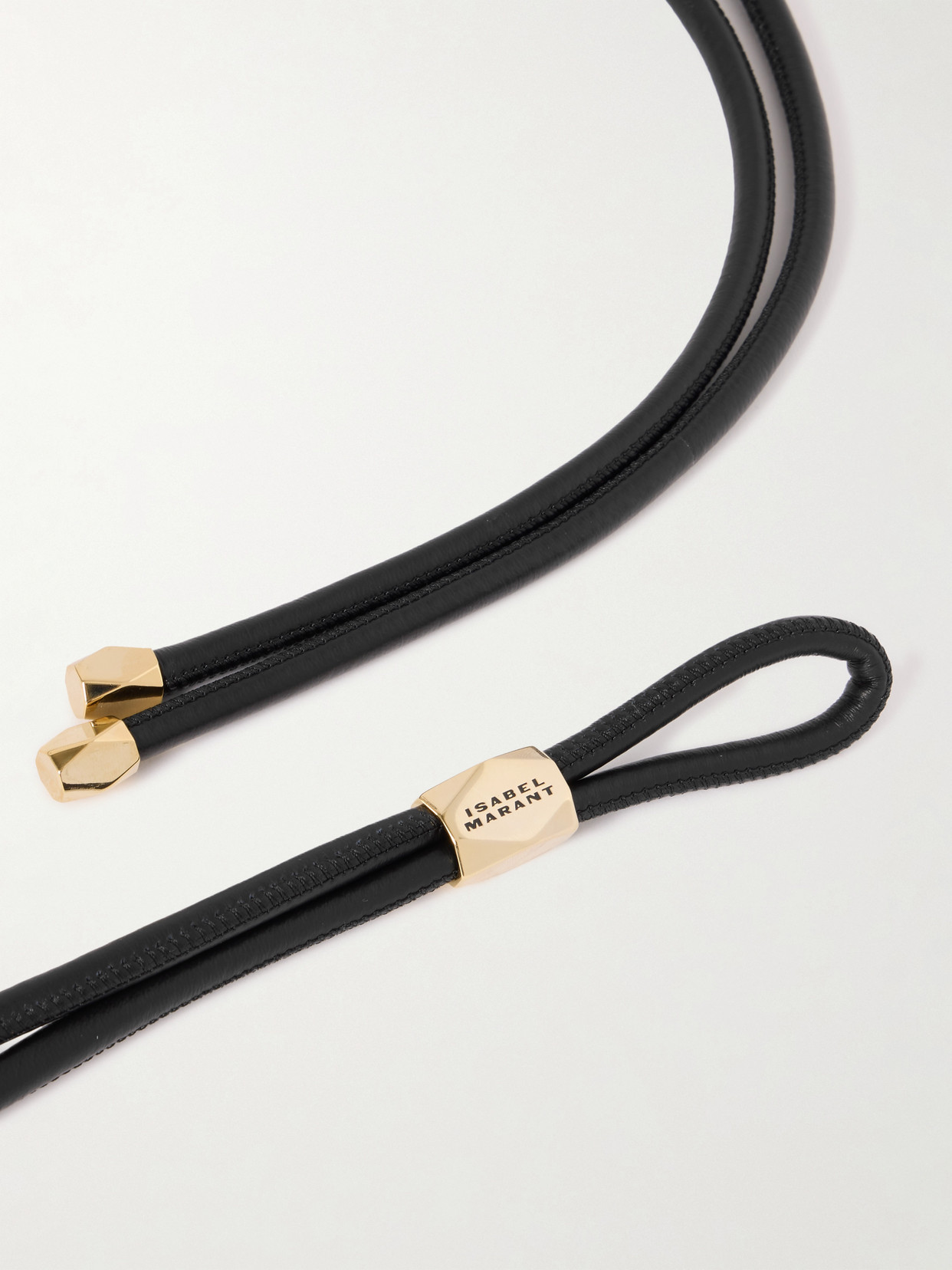 Isabel Marant Silvia Embellished Leather Belt In Black