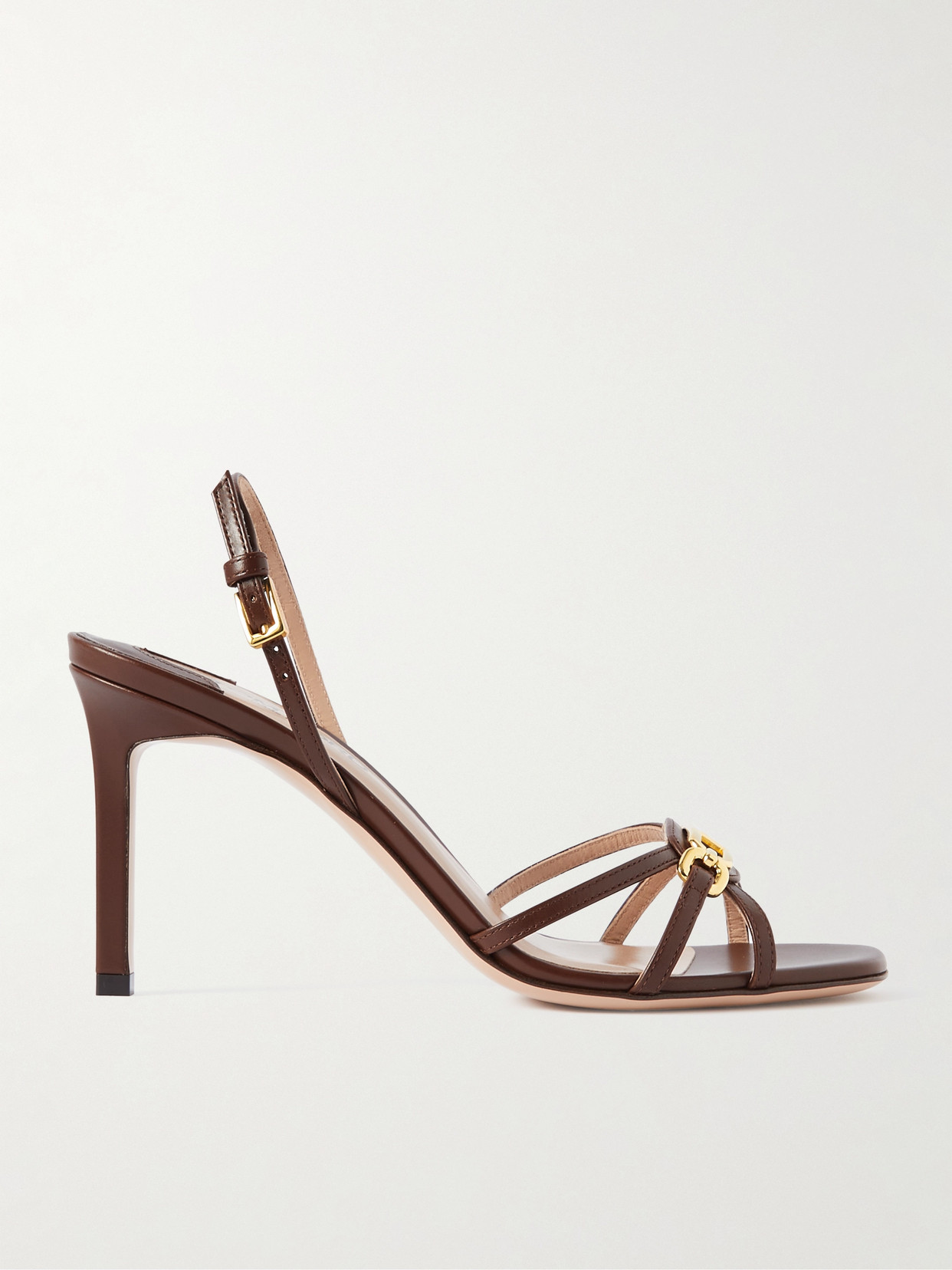 Tom Ford Embellished Leather Sandals In Brown