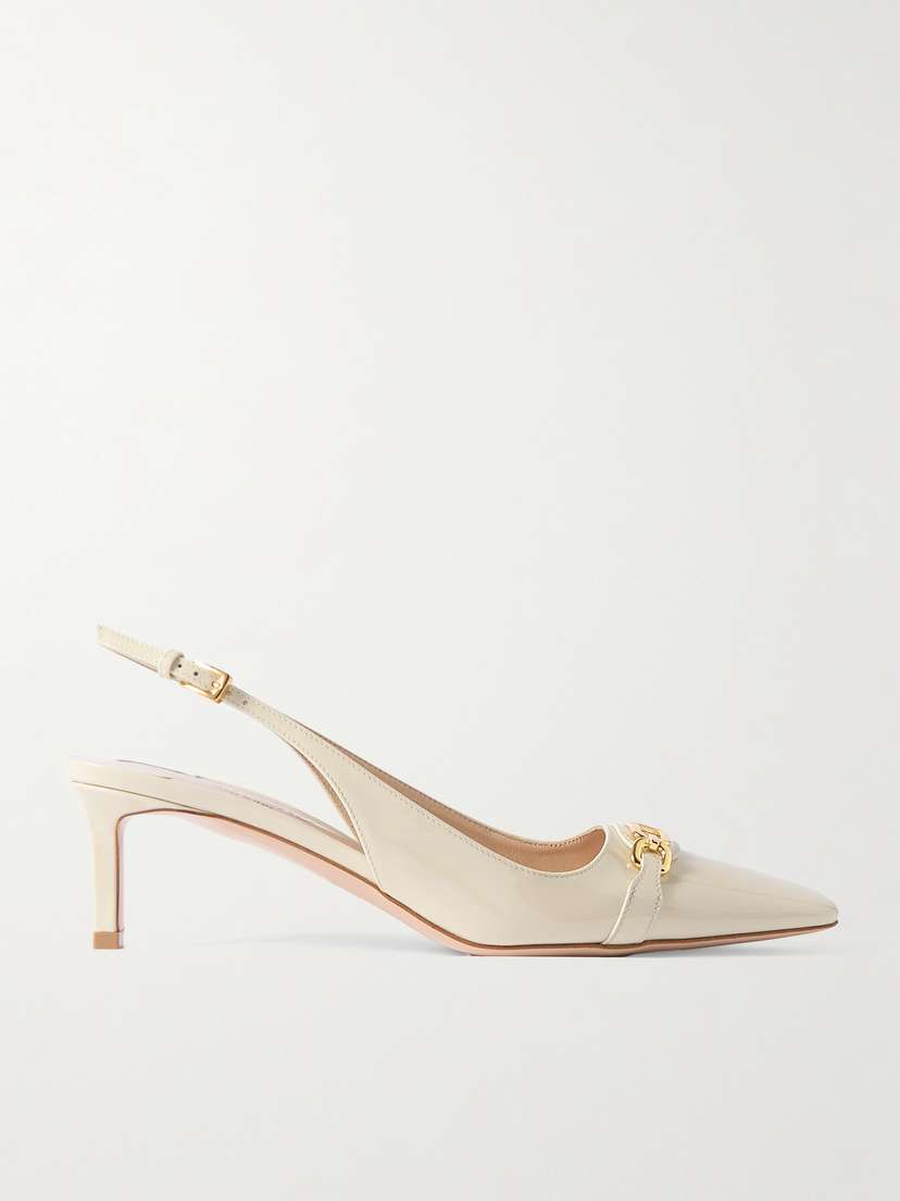 Tom Ford Logo-embellished Patent-leather Slingback Pumps