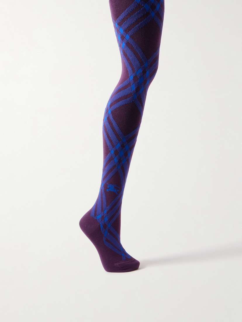Burberry Checked Wool-blend Tights