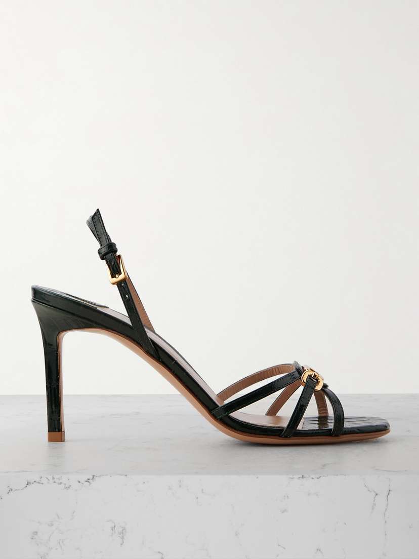 Tom Ford Embellished Croc-effect Leather Sandals