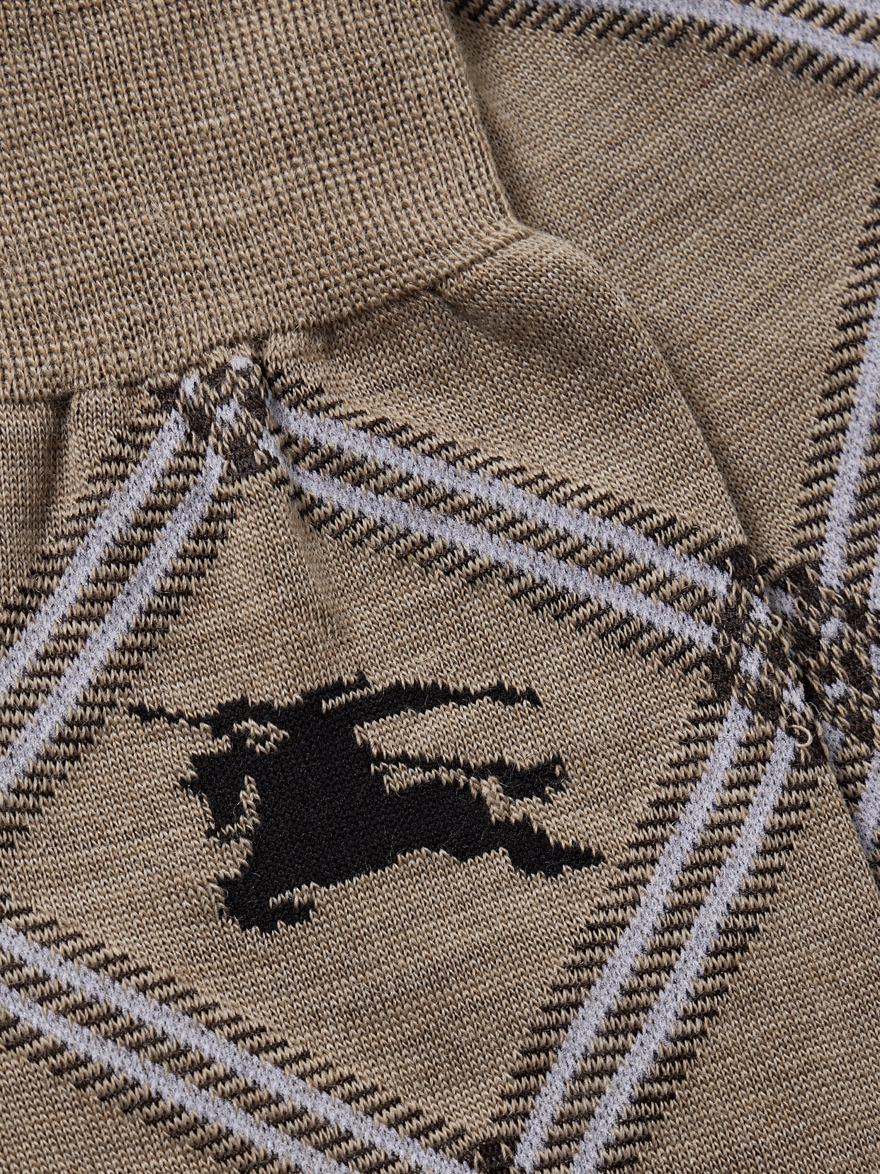 Burberry Checked Wool-blend Socks In Brown