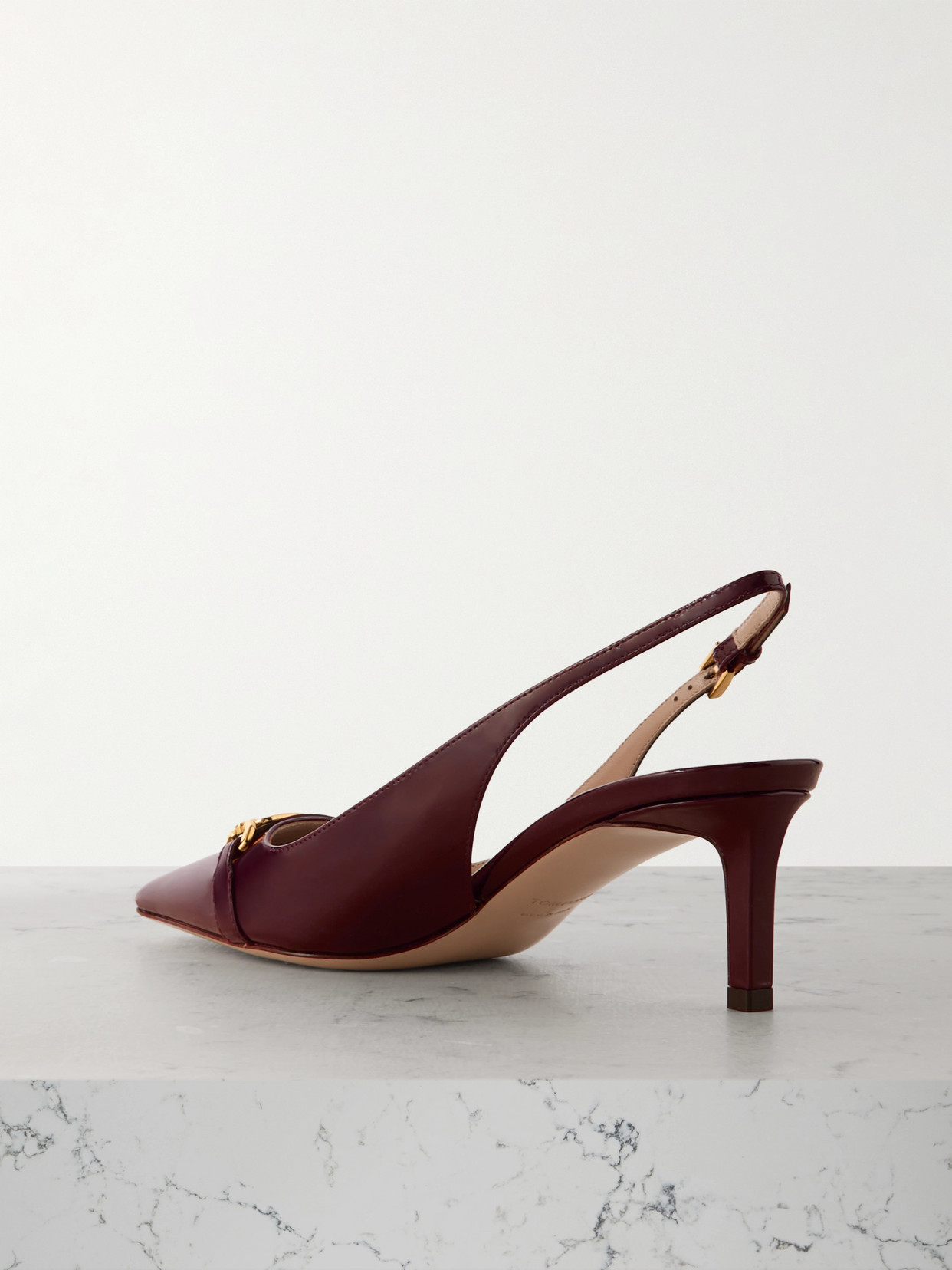 Tom Ford Embellished Patent-leather Slingback Pumps In Red