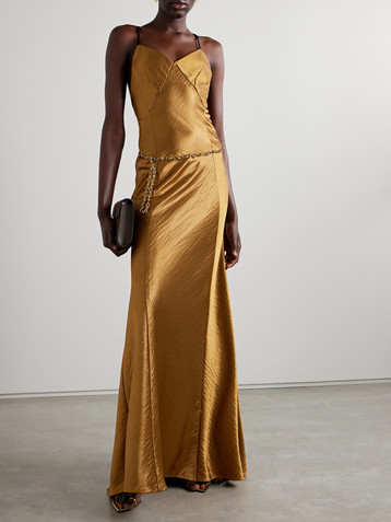 Jason Wu Collection Paneled hammered-satin gown