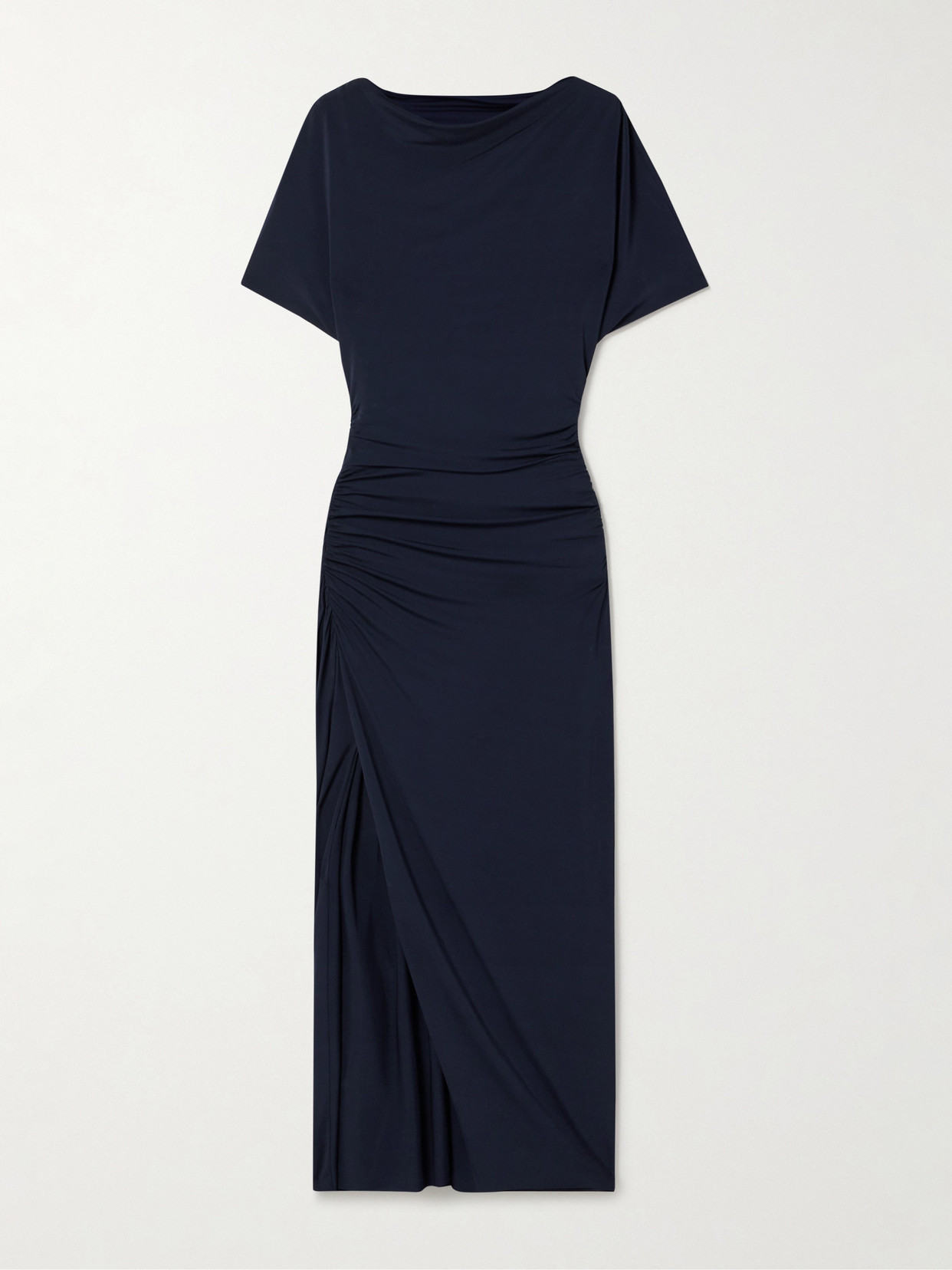 Jason Wu Collection Ruched Stretch-jersey Midi Dress In Blue