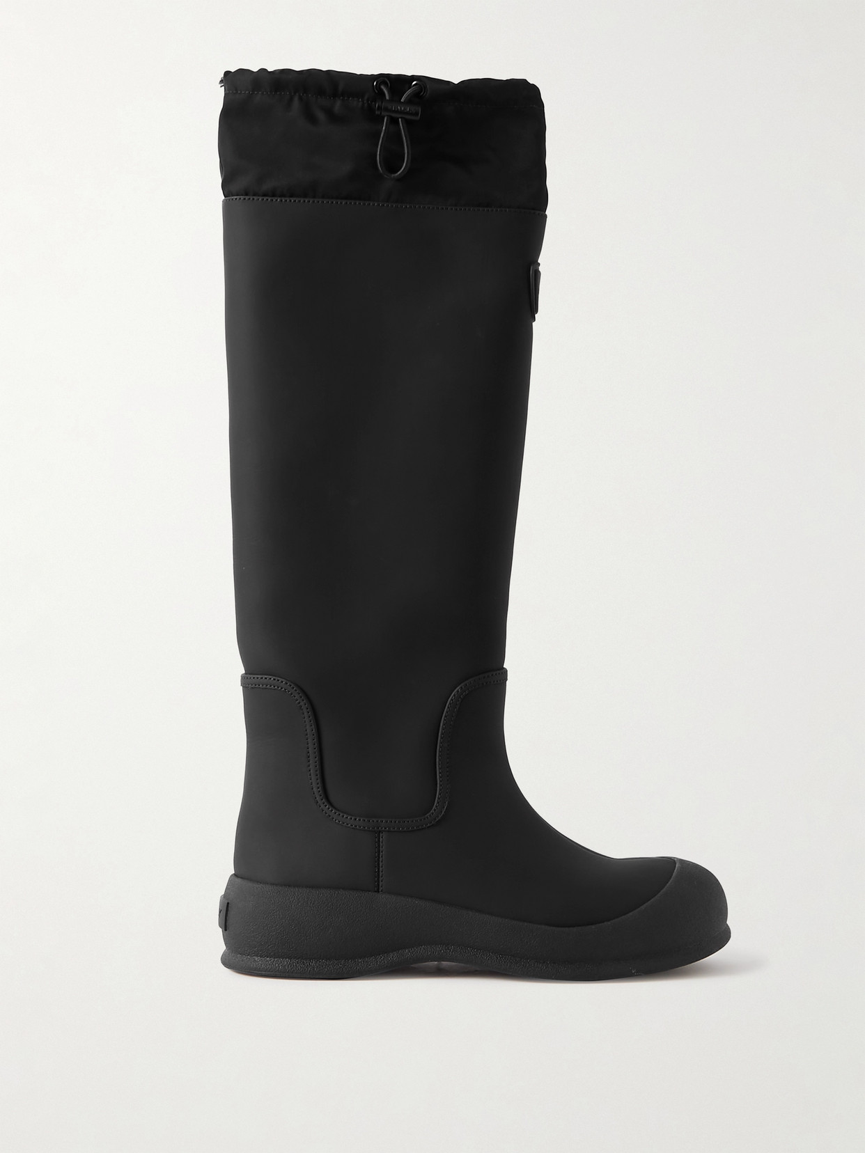 Bally High Shaft Round Toe Rain Boots Rubber Sole In Black