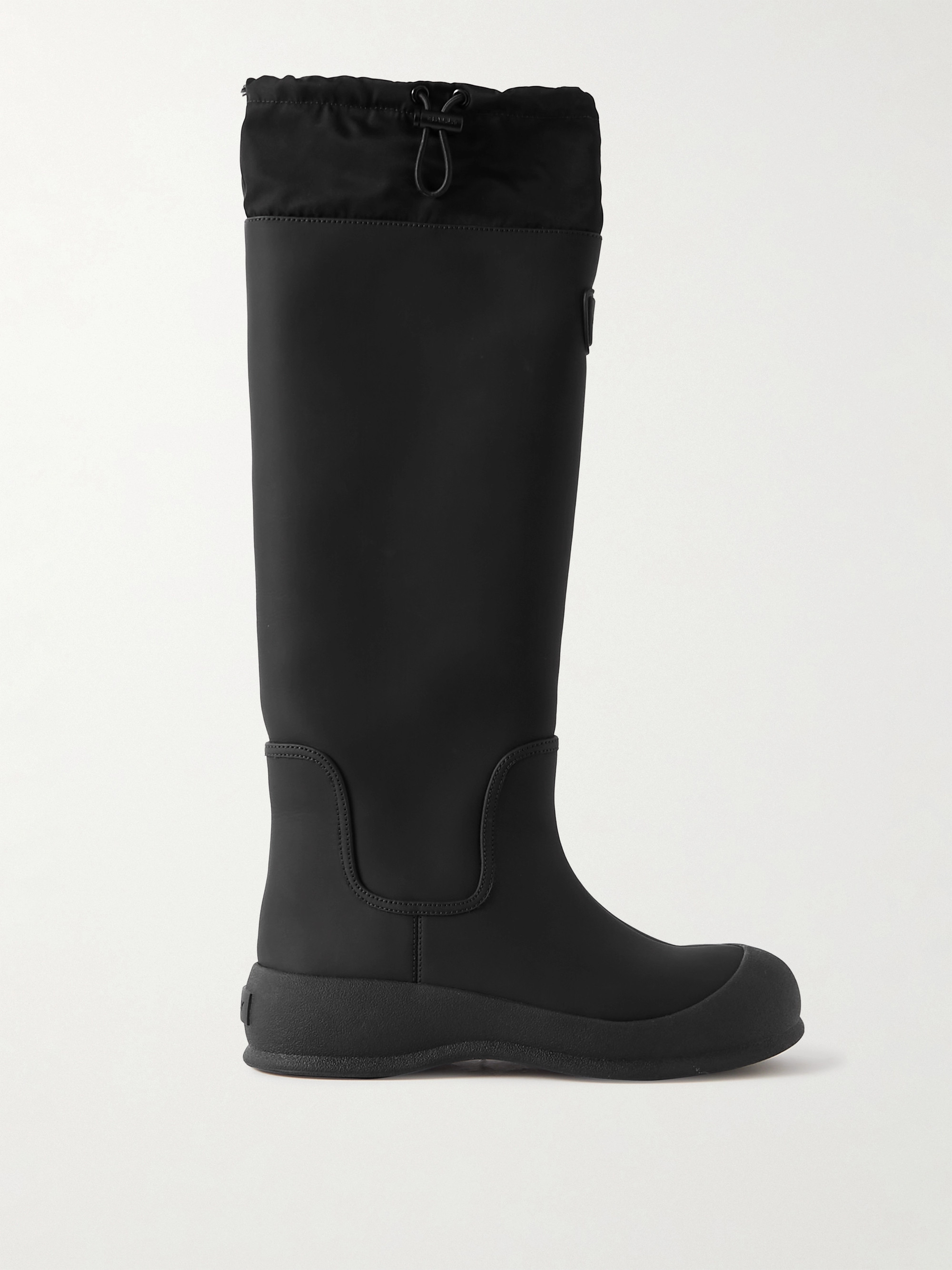 BALLY - Clover twill-trimmed coated-leather knee boots | Plush