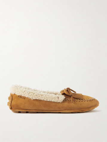BALLY Klemp shearling-trimmed suede loafers