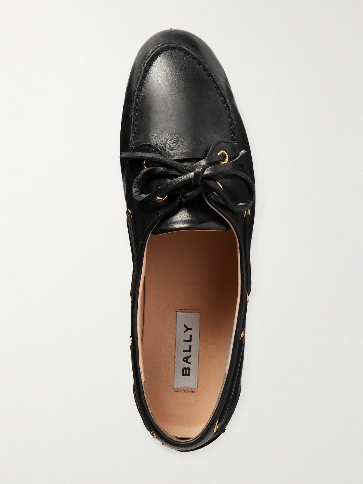 Shop Bally Pathy Leather Boat Shoes In Black