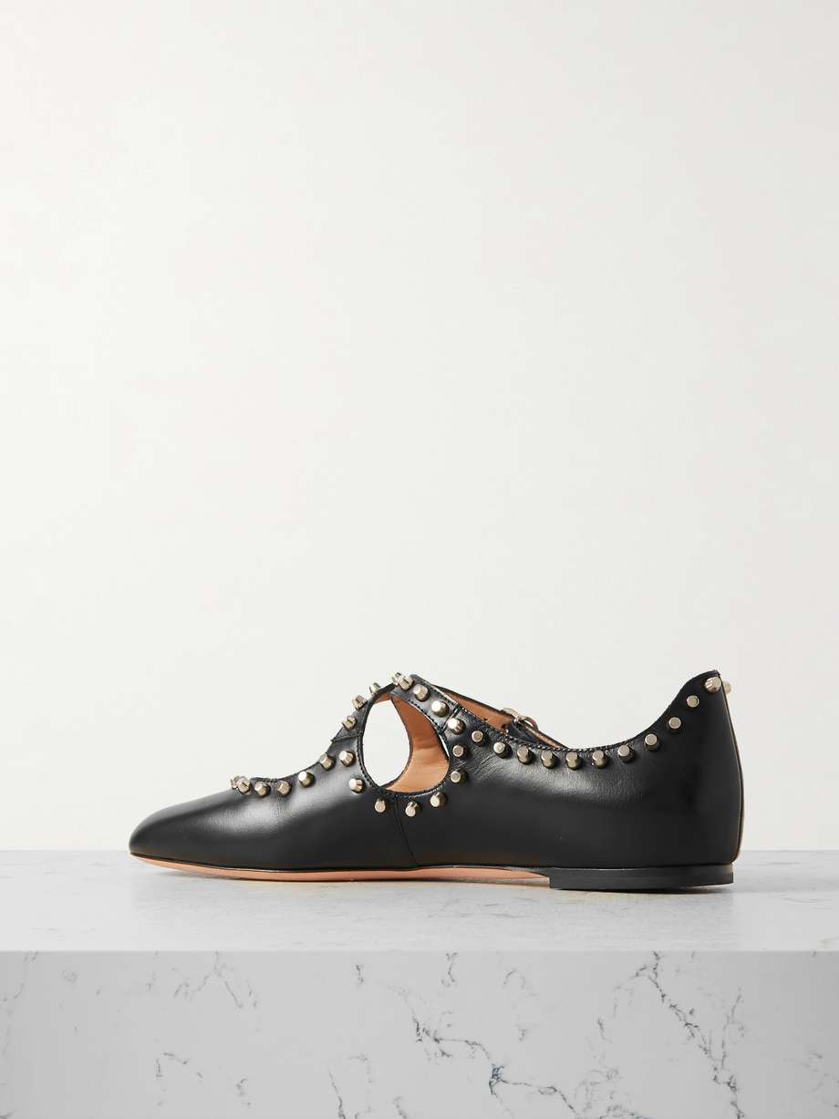 Embellished Leather Ballet Flat with Bow