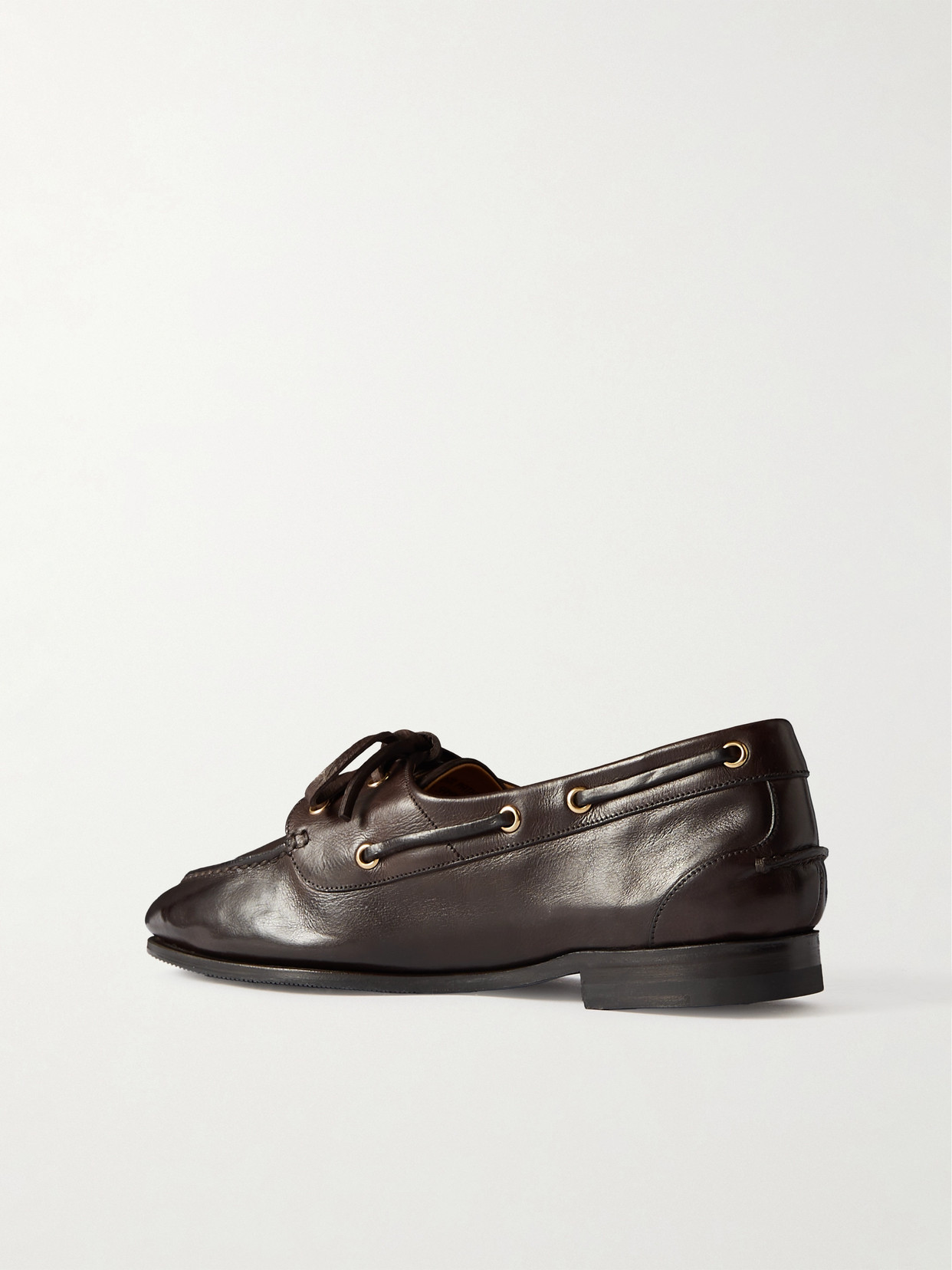 Bally Pathy Leather Boat Shoes In Brown