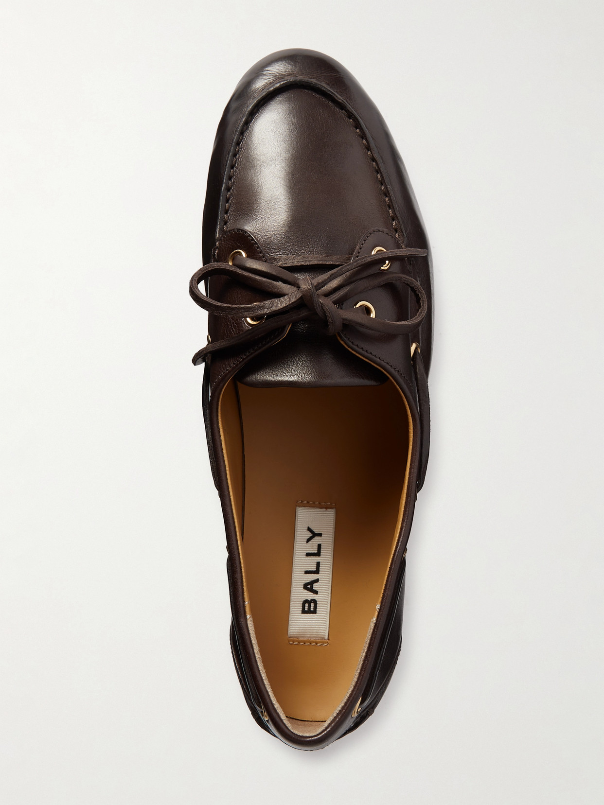 Bally Pathy Leather Boat Shoes In Brown