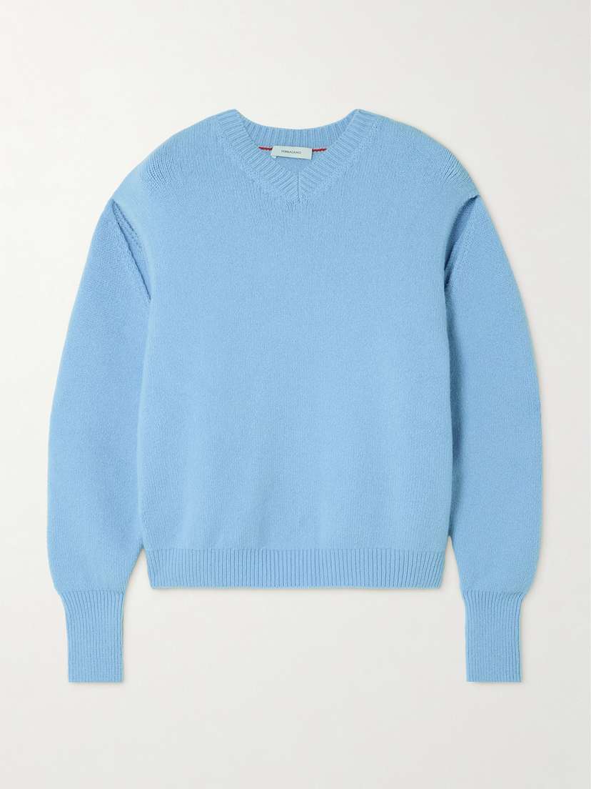 Ferragamo Cutout Brushed Cashmere-blend Sweater