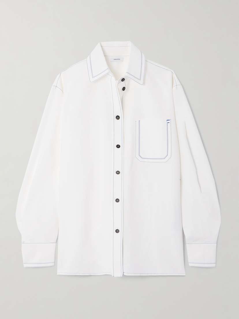 Ferragamo Topstitched Poplin Shirt