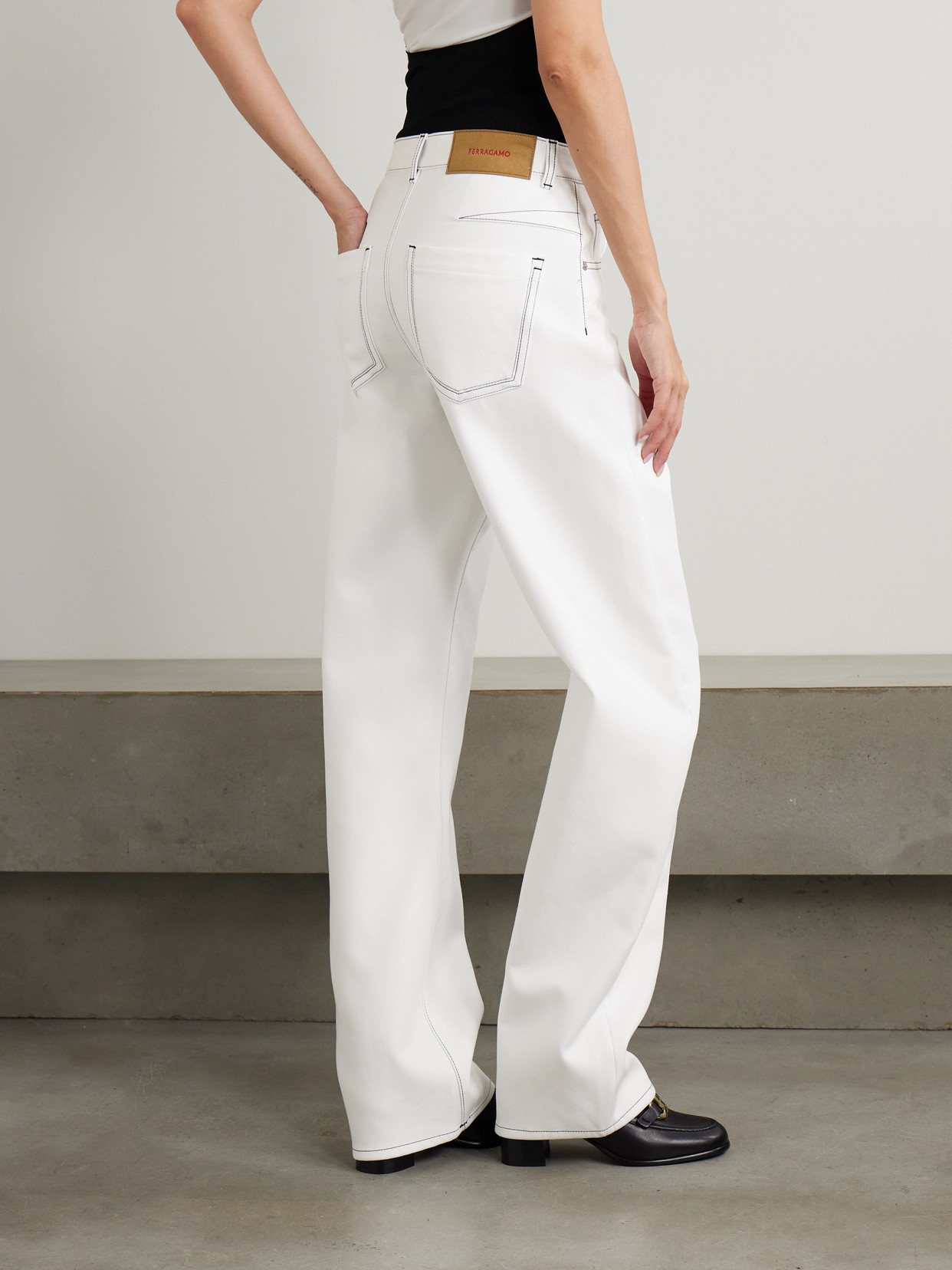 FERRAGAMO BARREL-LEG JEANS