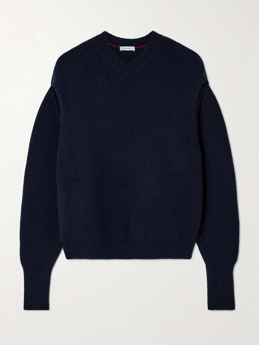Ferragamo Layered Cutout Brushed Cashmere-blend Sweater