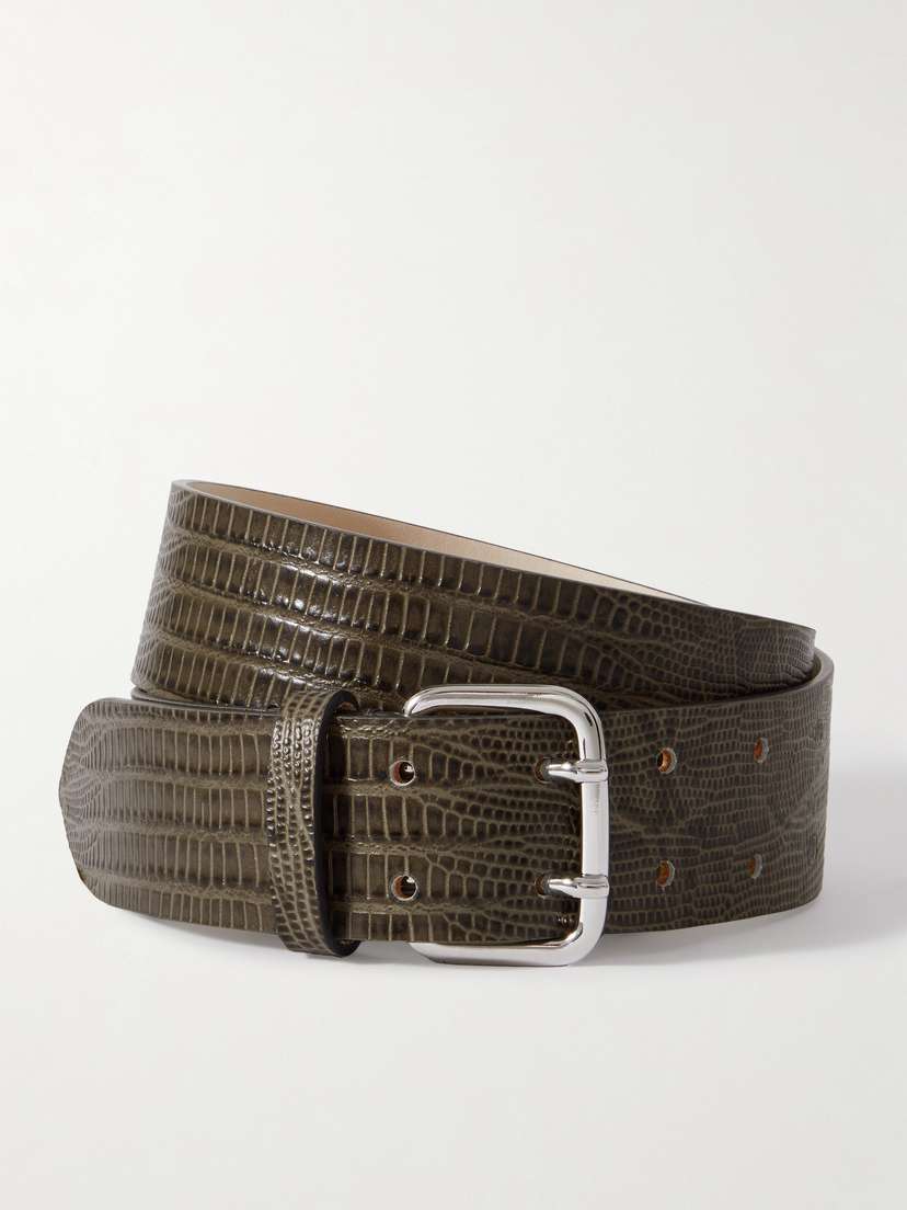 Déhanche Lizard-effect Leather Belt - x large