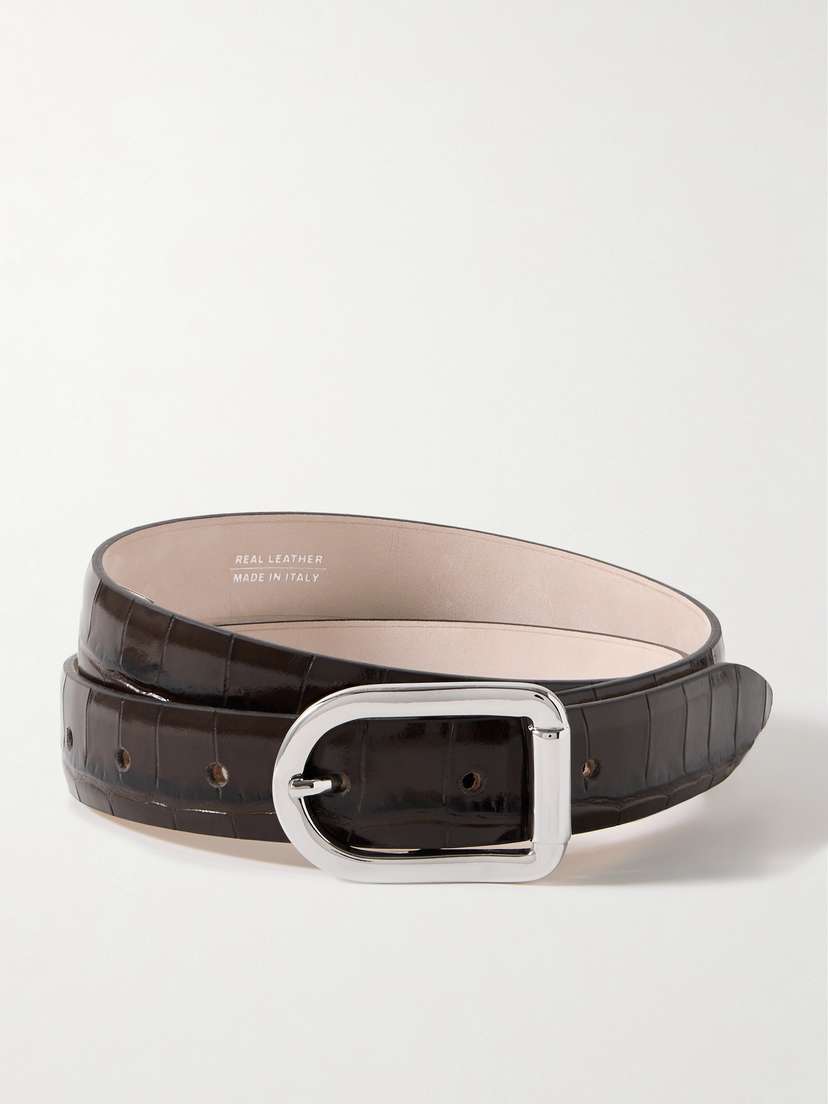 Déhanche Mija Croc-effect Leather Belt - x large