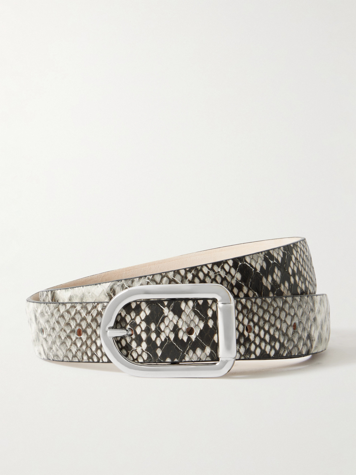 Déhanche - Snake-effect Leather Belt - Snake print