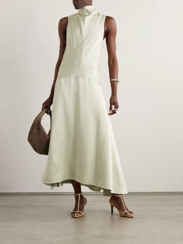 Jil Sander Cutout satin-crepe midi dress
