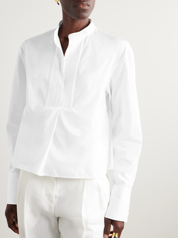 Jil Sander Pintucked cotton-poplin shirt