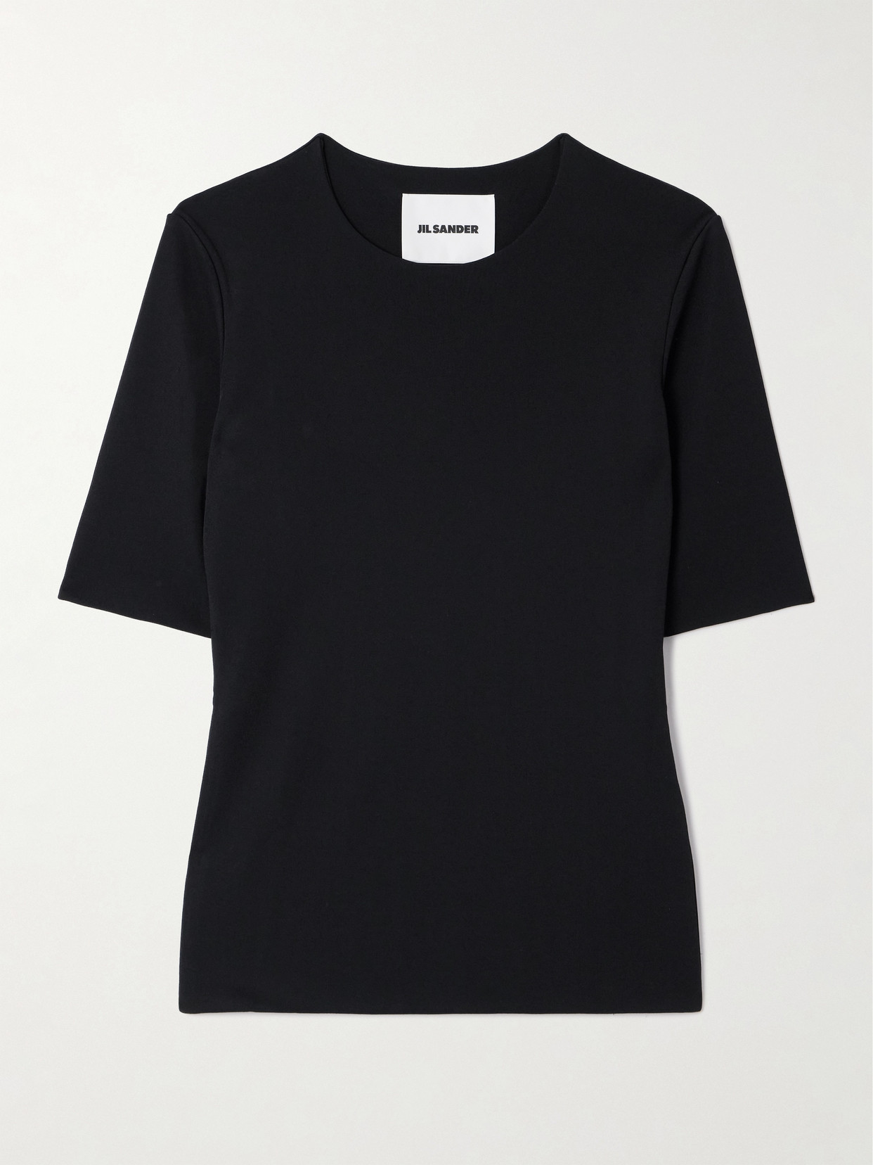 Jil Sander Satin-jersey T-shirt In Black