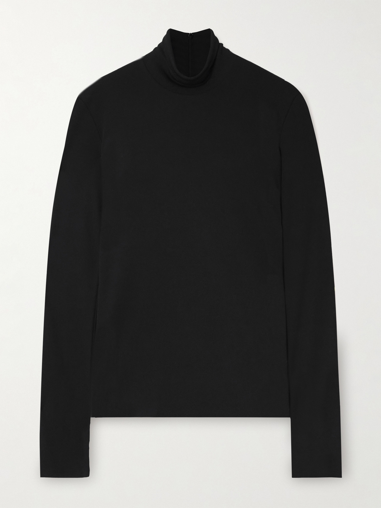 Jil Sander Crepe Turtleneck Top In Black