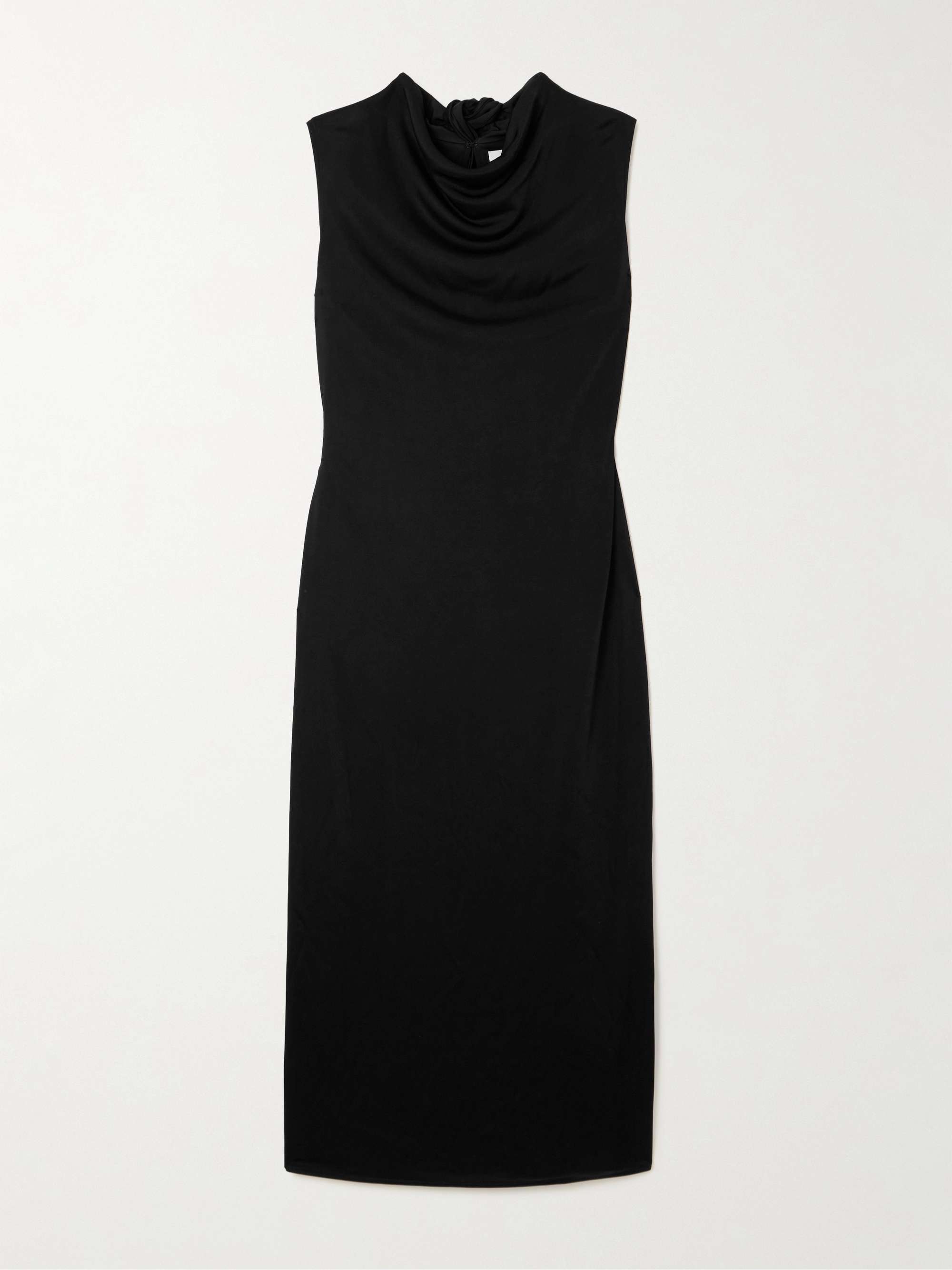 Draped satin jersey maxi dress