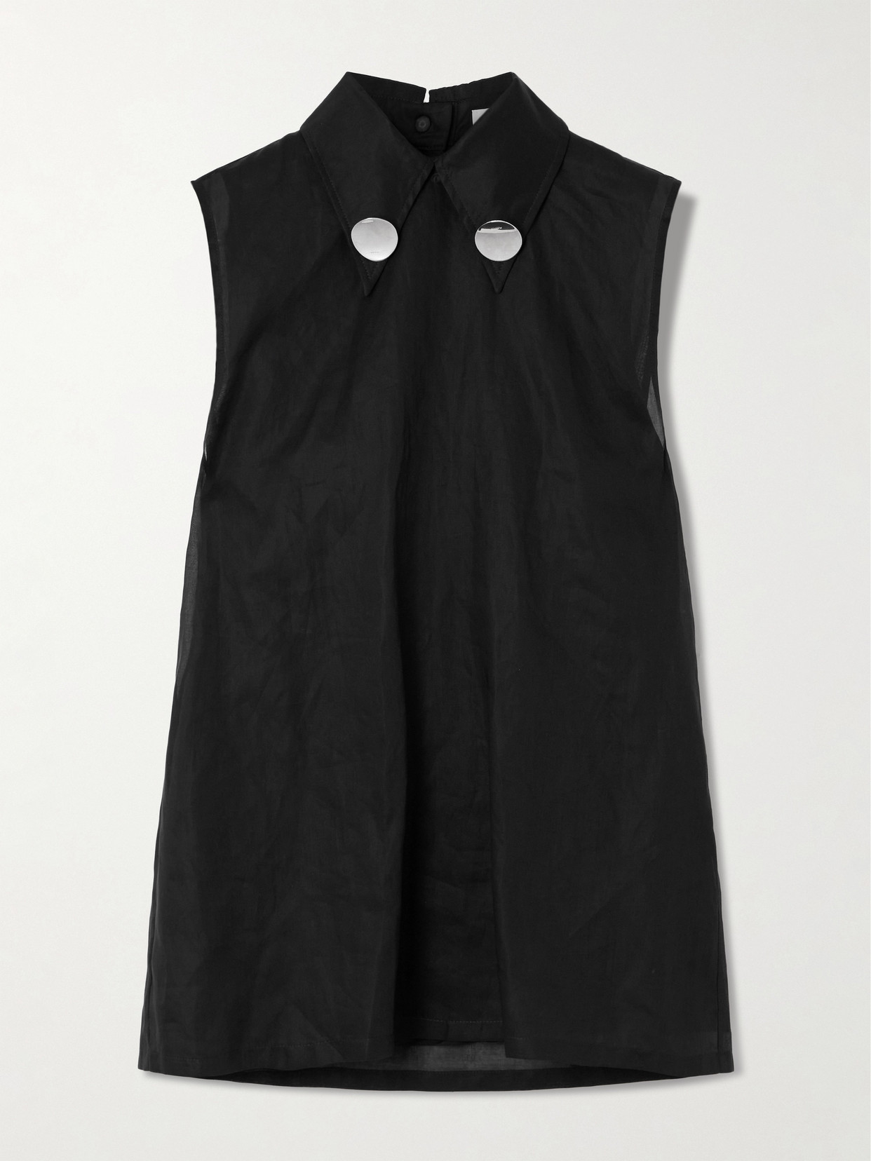 Jil Sander - Sleeveless Cotton-voile Top - Black